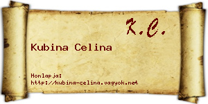 Kubina Celina névjegykártya